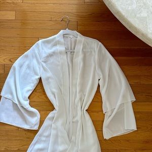 White abaya layered - size M